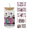 Books Themed UV DTF Transfer Sticker Readers  UV DTF Wraps Stickers Readers Custom UV Prints 16oz Libbey Glass  Can Wrap