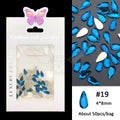 CY Glass Manicure Diamond Ornaments 3D Glass Flat Bottom Cutting Shaped Rhinestone
