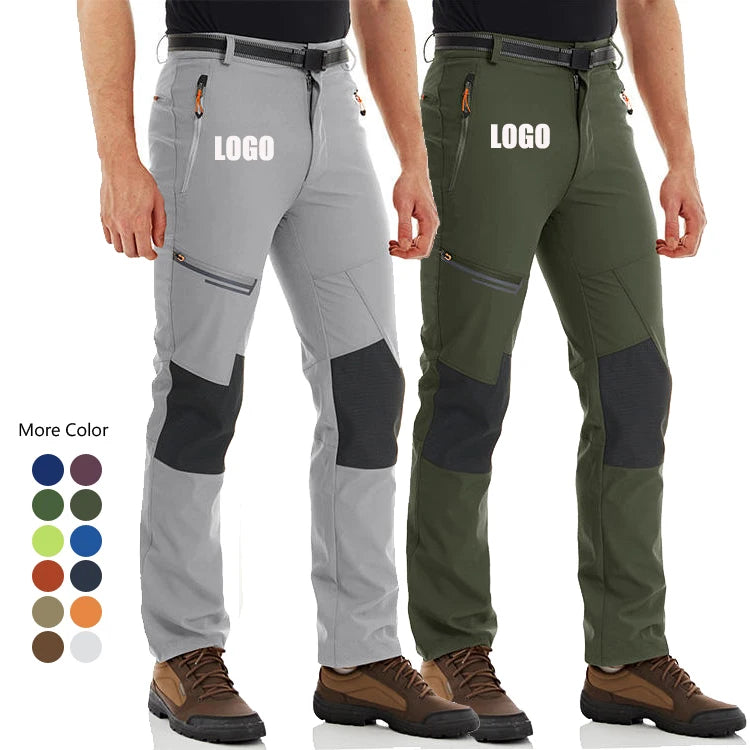Soft Shell Waterproof Hiking Pants for Men's Ski Snowboard Warm Cargo Pants Winter Windproof Camping Climbing Trousers