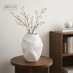 Merlin Living Modern Matte Creative Ceramic Flower Vase Big Table Top Vase Minimalist Nordic Vase Home Decors Chaozhou Factory