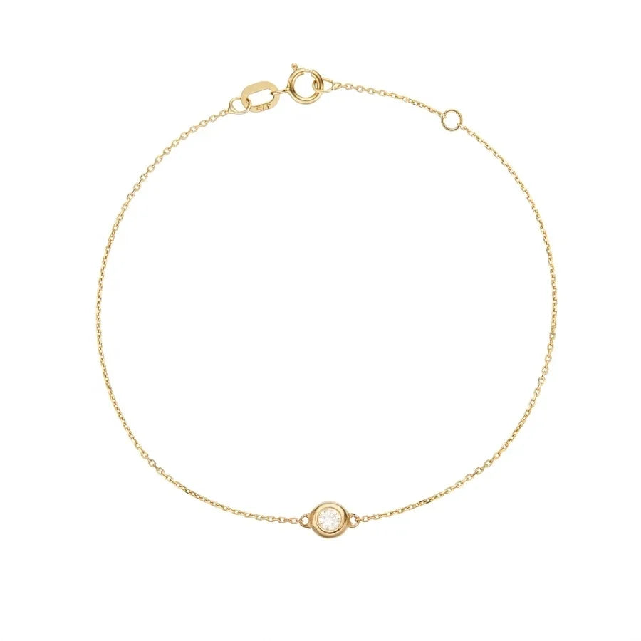 LOZRUNVE Adjustable 18k Gold Simple CZ Bracelets 925 Sterling Silver