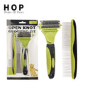 Factory Wholesale Professional Multifunction 2 in 1 Cat Dog Pet Grooming Kit Tool Hair Remover Brush Set Cleaning Comb Kit