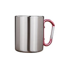 220ml Outdoor Camping Stainless Steel Double Wall Travel Coffee Mug Cup with Carabiner Handle