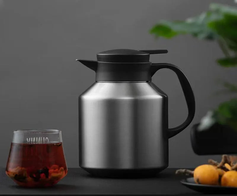 1.8L 24hrs Hot-Cold Insulated Stainless Steel Teapot with Tea Infuser and Handle Dishwasher Safe Eco-Friendly