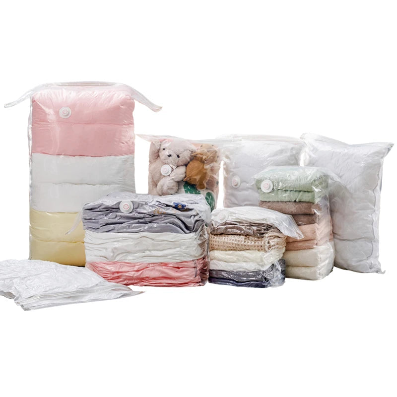 Double Cube Vacuum Seal Premium Clothes Storage Organizer Compressed Mattress Pillow Space Saver Bag