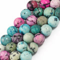 Mixed Color 6/8/10MM Matte/Smooth Round Howlite Turquoises Stone Beads for Jewelry Making DIY