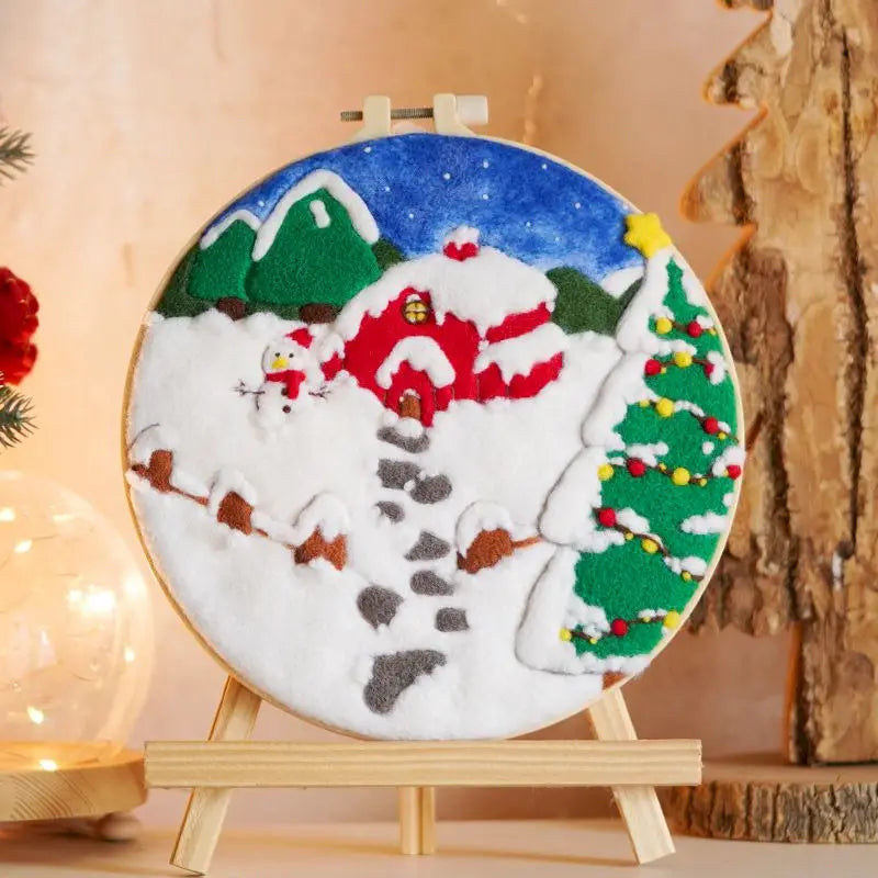 For CHENISTORY DIY Wool Felting Painting Embroidery Frame Handmade Needle Picture with Figure for Home Decors Crafts Gift