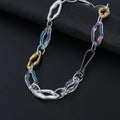 Irregular Geometric Metal Choker Collar Statement Necklace for Women
