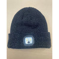 Custom Winter Knitted Night Running Beanie Hat Acrylic Skull Reflective Cuff Cozy Logo LED Dot Bows Character for Beach Use