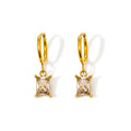 MICCI Wholesale Custom 18K Gold Plated Stainless Steel Jewelry Enamel Acrylic Red Heart Square Zircon Drop Hoop Earrings