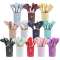12 Pieces Kitchen Accessories Cooking Utensils Silicone Kitchen Utensils Set With Wooden Handle