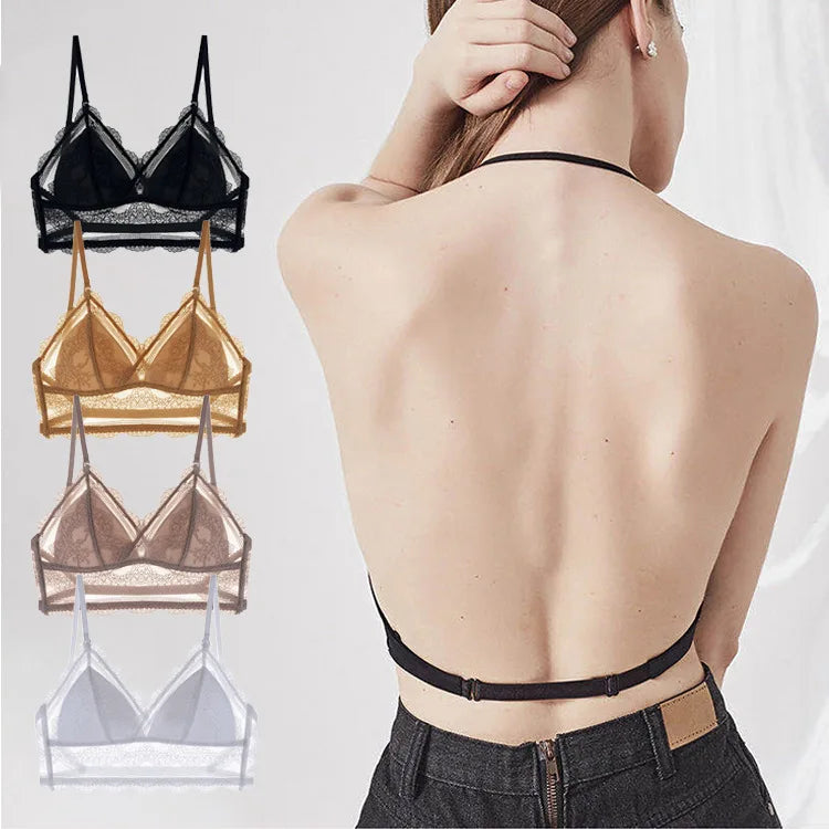 Bra Without Underwire Triangle Cup Comfortable Breathable Back Underwear
