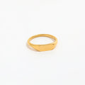 High End 18K Plain Gold Simple D Rings Stainless Steel Trendy Simple Gold Plated Jewelry