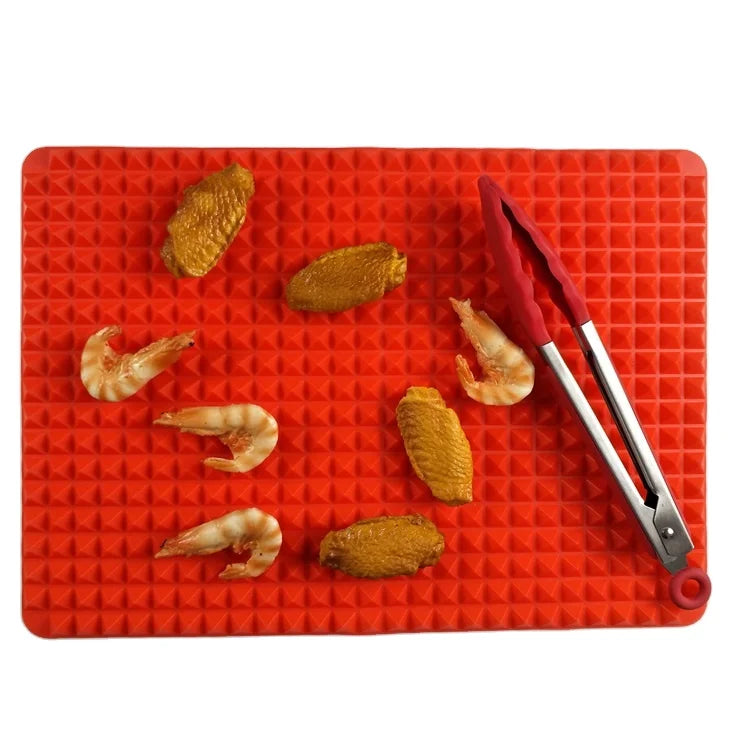 Silicone Pyramid Baking Mat Sheet for Chicken-Eco-Friendly Dishwasher Safe Home Kitchen Use 39x27.5cm 1.0mm Thick No Coating