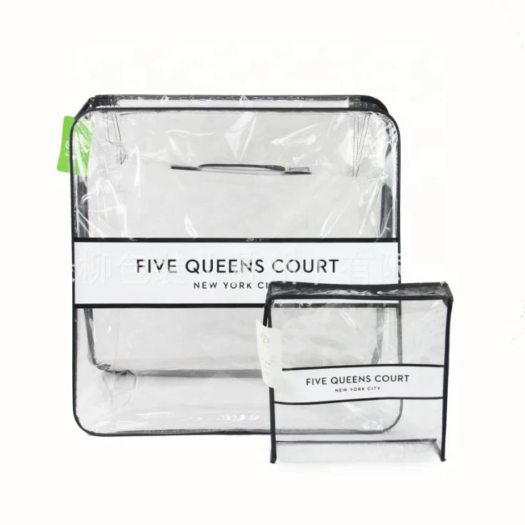Hot Selling Cheap Custom PVC Double Tier Storage Quilt Bag Clear Transparent Wardrobe Clothes Organizer
