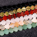 Flat Heart Quartz Jades Crystal Tiger Eye Stone Beads Loose Spacer Natural Stone Bead for Jewelry Making Diy Bracelets