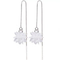 Hot Sale Long Ice Flower 925 Sterling Silver Earrings for Women Fashion Jewelry Sterling-silver-jewelry