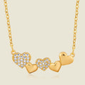 New Boho Style Necklace 18K Gold Plated Zircon Small Heart Pendant Link Chain Fashion Choker for Women