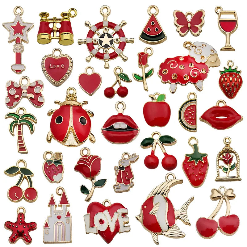 31pcs Factory Wholesale Beautiful Lovely Charms Pendant Accessories for DIY Earring Bracelet Making Jewelry
