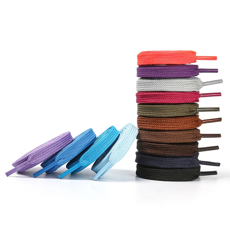 Colorful 10mm Flat Shoelaces Sneaker Shoe Laces Colorful Decorative Shoelaces Replacement Shoelaces