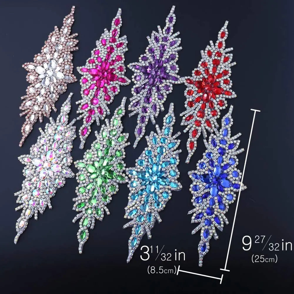 New Arrivals Bling Rhinestone Belts WRA-180 Multifunction Crystal Wedding Sash Applique 3D Flower Beads Fabric Plastic Clothes