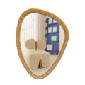 80x62cm Large Handmade Nordic Pastoral Creative Art Mirror Hand-Woven Rattan Home Wall Decoration Dropshipping DDP