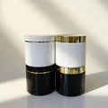 Bottle Pet Jar White Black Amber Factory Direct Sale Plastic Wide Mouth Cosmetic Plastic with Gold Lids for Cosmetic Container