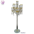 Crystal Glass Wedding Centerpiece 5 Arms Candelabra Decoration Handcrafted Exquisite Candlestick