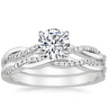 Customizable Jewelry Pure Gold Color 14K Gold Petite Twisted Vine Moissanite Diamond Wedding Set Rings Jewelry Women