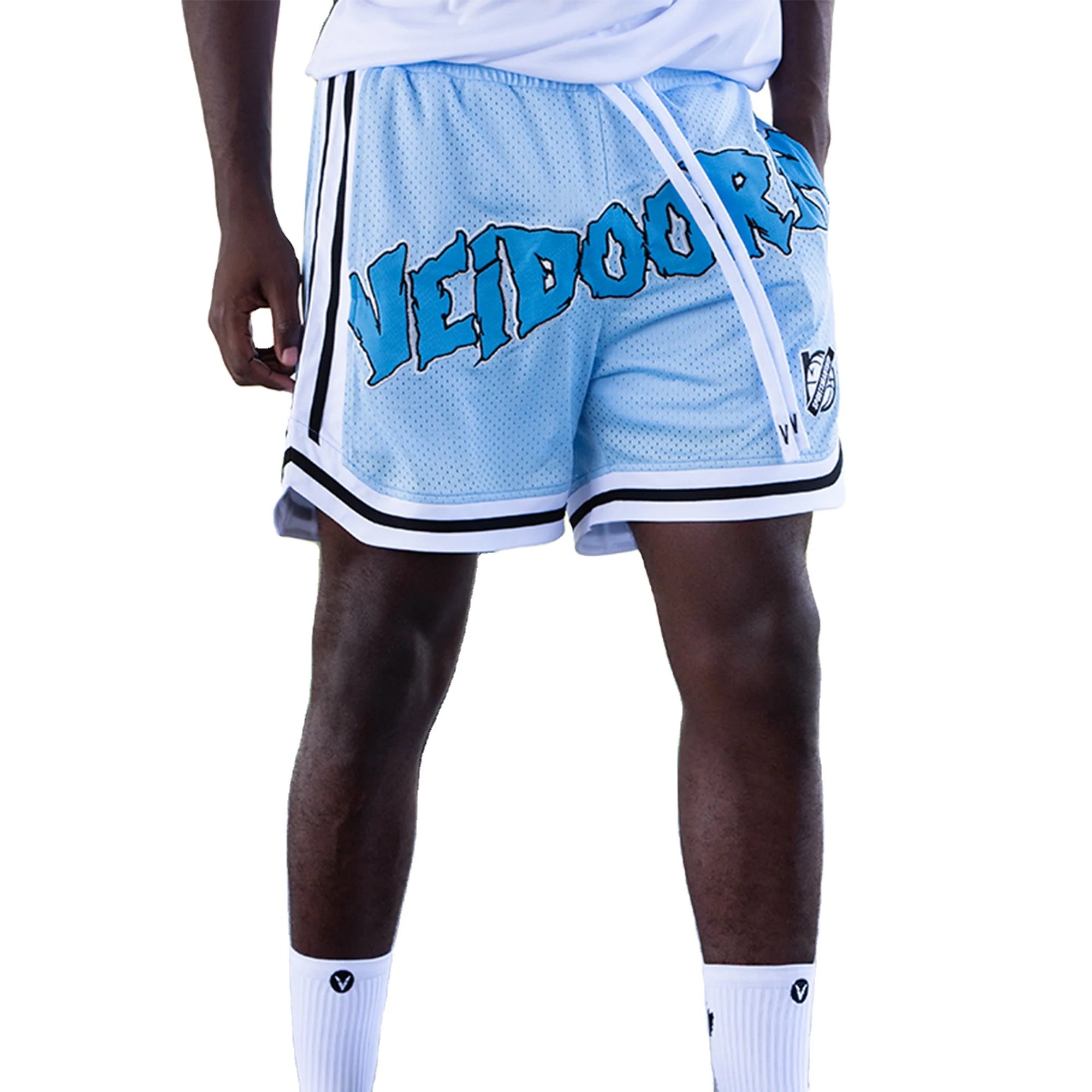 Unisex Custom Embroidered Logo Street Basketball Shorts Drawstring Breathable Mesh Running Pants Pocket Matching Style Set 100%