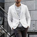 S-3XL Casual Men's Suit Autumn Cotton Linen Loose Solid Color Thin Regular Casual Suit Coat