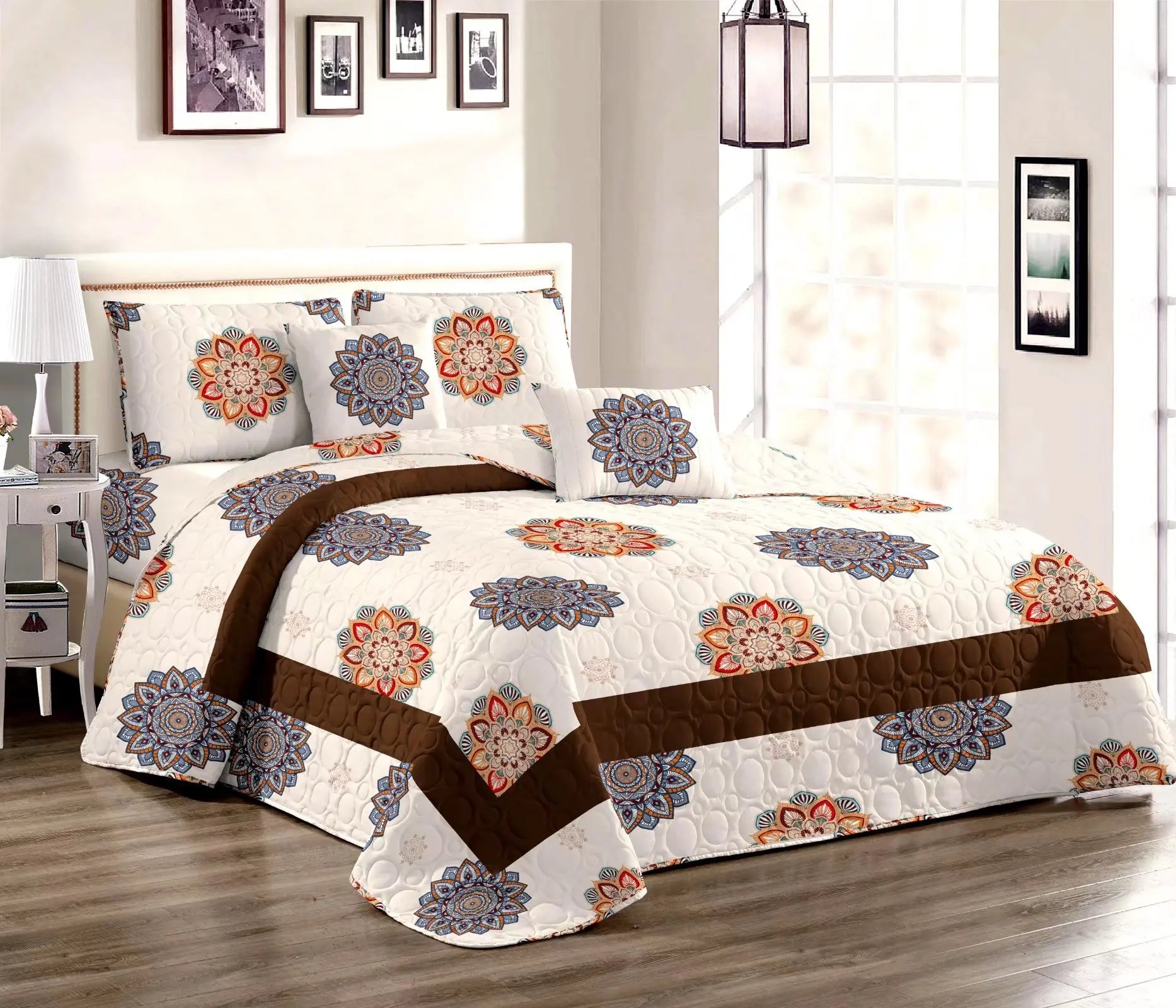 Best Sale Holt Goods 3-Piece Microfiber Floral Bedspread Quilt Set for Double Bed Christmas Home Use