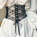 New Lace up Waistband Party Clothing Dress Belts for Women Vintage Lace Crochet Petal Wide Elastic Corset Waist Belt for Girls