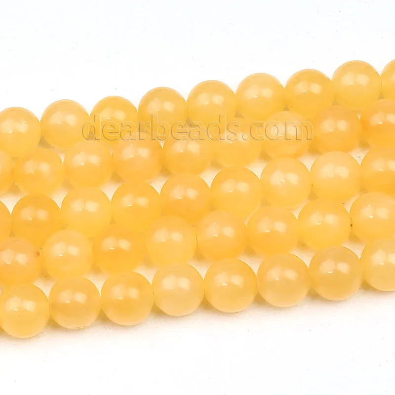Wholesale Round Natural Yellow Calcite AAA Honey Jade Beads for DIY Jewelry Making 4mm 6mm 8mm 10mm 12mm