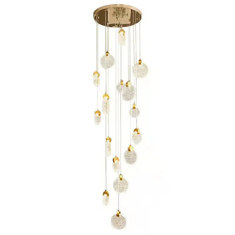 Living Room Crystal Rope Chandelier Bubble Lampshade Crystal Pendant Light Glittering Round Shape Chandelier Lamp Shopping Mall