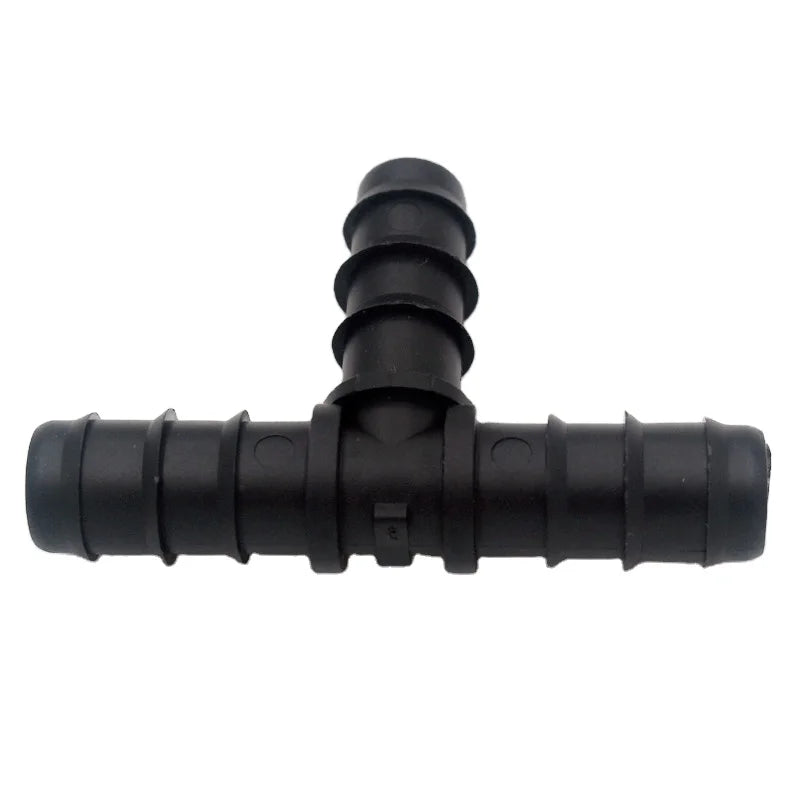 Plastic Barbed Tee Irrigation Black Poly Pipe Fittings Connector for Greenhouse