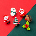 Christmas Gift Korean Style Resin Tree Snowman Santa Claus Reindeer Bell Design Statement Earring Girl's Stud Earrings