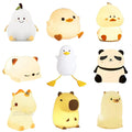 Soft Cute Duck Night Light Bedside Squishy  Silicone Dimmable Rechargeable Stuffed Animal Laying Duck Lamp /Duck Light