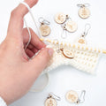 8PCS/Bag Round Wood Knitting Stitch Markers Flower Cute Wooden Locking Latch Knitting Tools Needle Clip Hook Sewing Tool