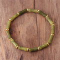 Popular Jewelry Bohemia Natural Stone Bamboo Tube Beads Bracelet Boho Stretch Tibetan Gemstones Elastic Bracelets for Women