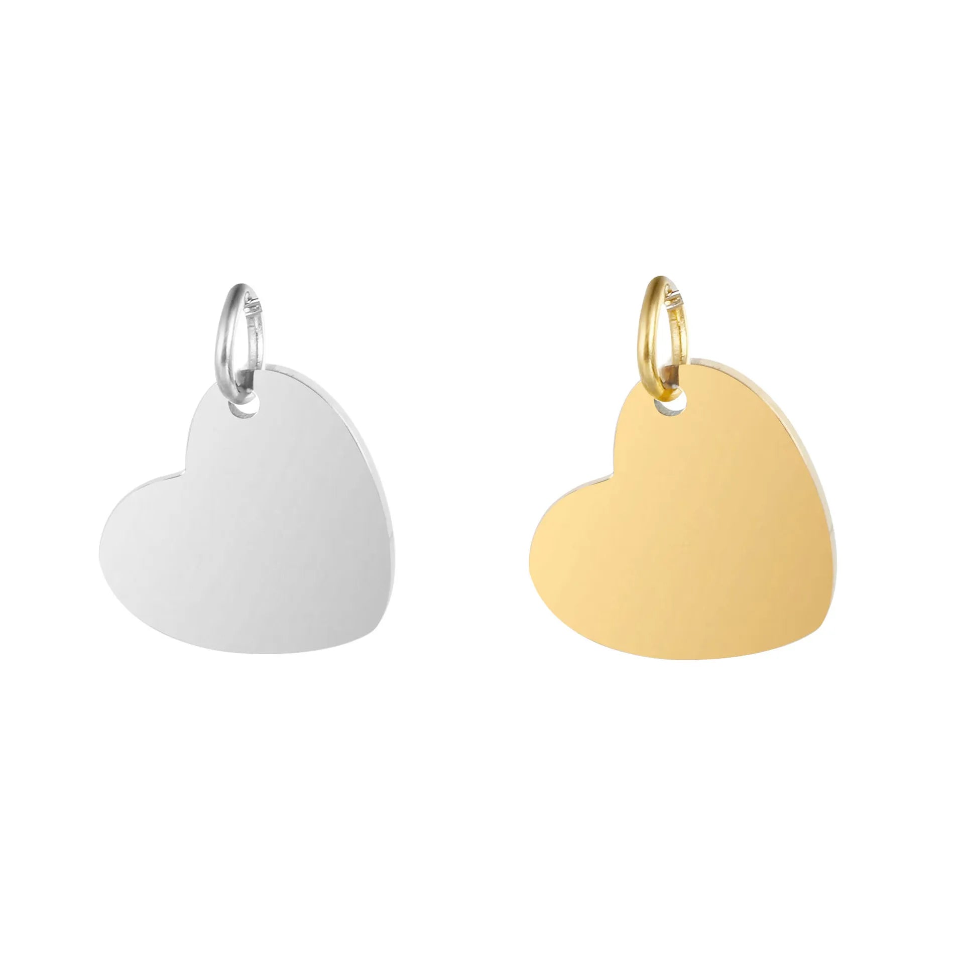 Mirror Polished Gold Filled Jewelry Stainless Steel Love Heart Charms for DIY Making