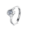 2023 New Fashion Jewelry Ladies S925 Sterling Silver Platinum Plated Pave Setting 50 Point Moissanite Third Party Certified Ring