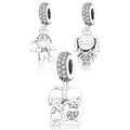 New Design Wholesale 925 Sterling Silver Cute Boy Girl Pendant Beads Charms Fit Bracelet Necklace Jewelry Making