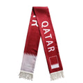 Custom Football Fans Qatar Flag Scarf with Tassels Quick-Dry Satin Polyester Custom Logo Available for Neck Wear and Cheer