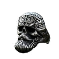 Motorcycle Band Jewelry Vintage Stainless Steel Large Heavy Gothic Punk Skull Cowboy Rings for Men Boys