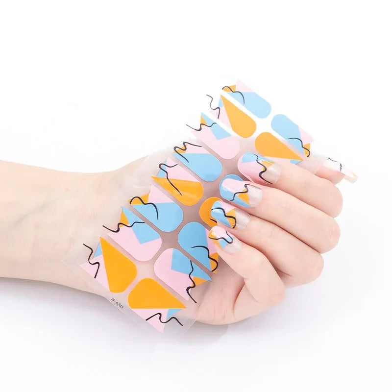 New Trends Niche Unique Design Fashion Stripe Wave Pattern 2D Nail Art Sticker 100pcs Minimum Order from Nail Products Supplier