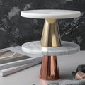 Best Price New Design Custom Luxury Marble Cake Stand Set Round Marble Cake Tier Stand With Metal Base