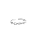Wholesale 925 Sterling Silver Wave Cross Ring Rhodium Plated Fine Jewelry Zircon Inlay Easy Match Braided Twist Open Cute Design