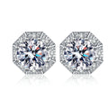 Moissanite Earrings for Women 1Carat Moissanite Hexagon Shape 925 Sterling Silver Stud Earrings for Engagement Party