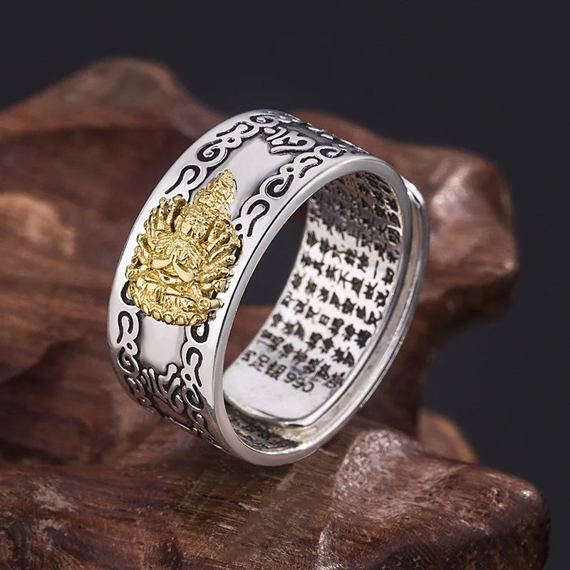 Anillo Fashion Feng Shui Design Amulet Wealth Lucky Pixiu Zodiac Index Finger Ring Adjustable Open Rings for Women Men